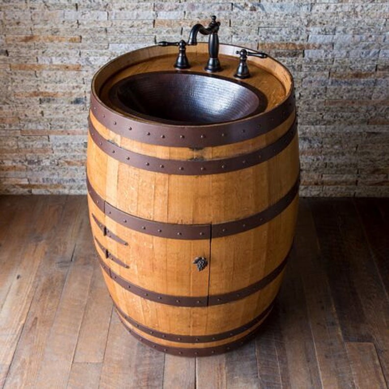 Bồn rửa tay thùng gỗ sồi ngâm rượu | Thùng gỗ Vip