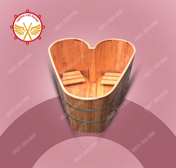 Thùng tắm bằng gỗ trái tim | Trống Chí Mạnh